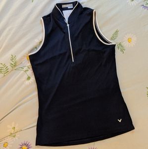 Callaway Opti Dri Golf Collared Shirt Tank Top Zip